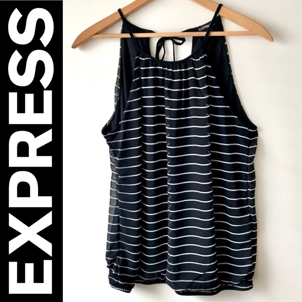 EXPRESS Black & White Halter (M)